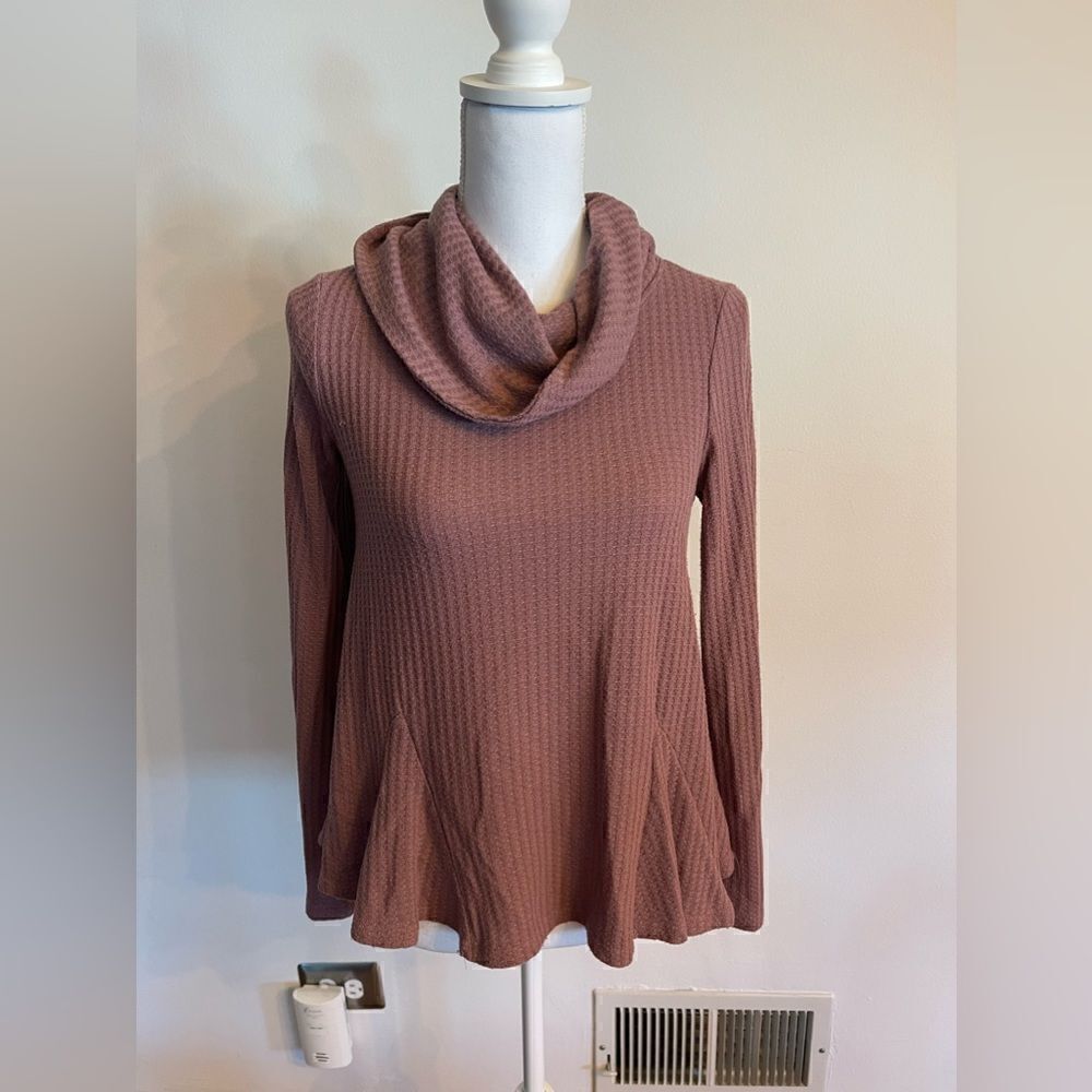 Pink cowl small turtle neck sweater